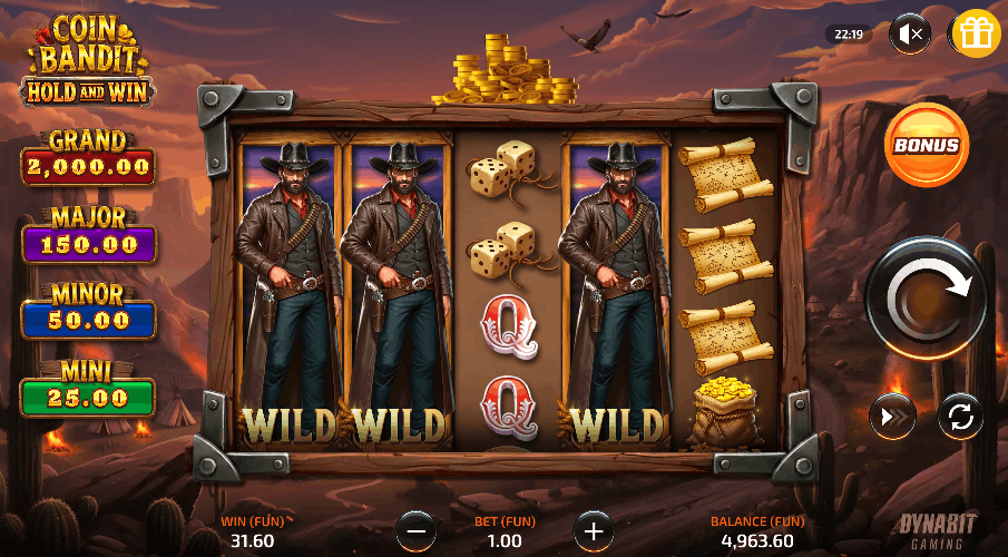 Coin Bandit — banner principal en OceanSpin Casino